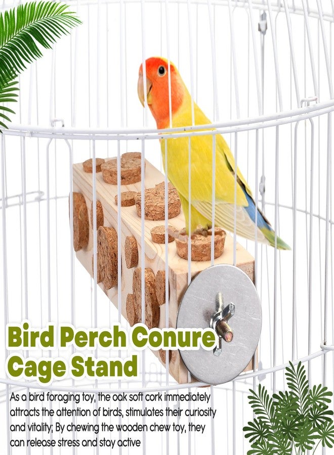 Skyygemm 2 Pieces Bird Chew Toy Wooden Foraging Toys for Birds Parrot Cork Stopper Toys Woodpecker Feeding Toy for Macaws, Small Parakeets, Conures, Budgies, Finches Conure Cockatiel - Image 4